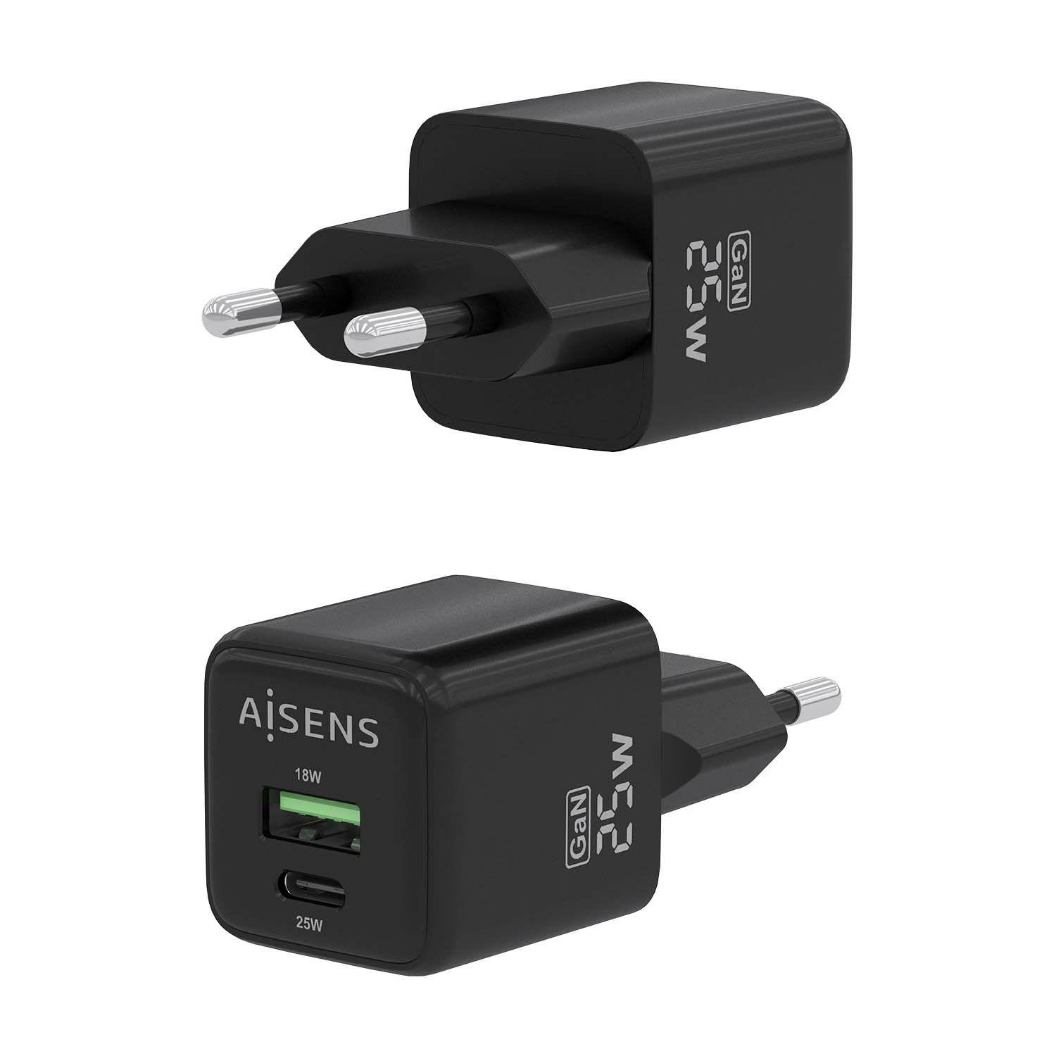 Carregador USB AISENS ASCH-25W2P015-BK (25 W - Preto), miniatura 3