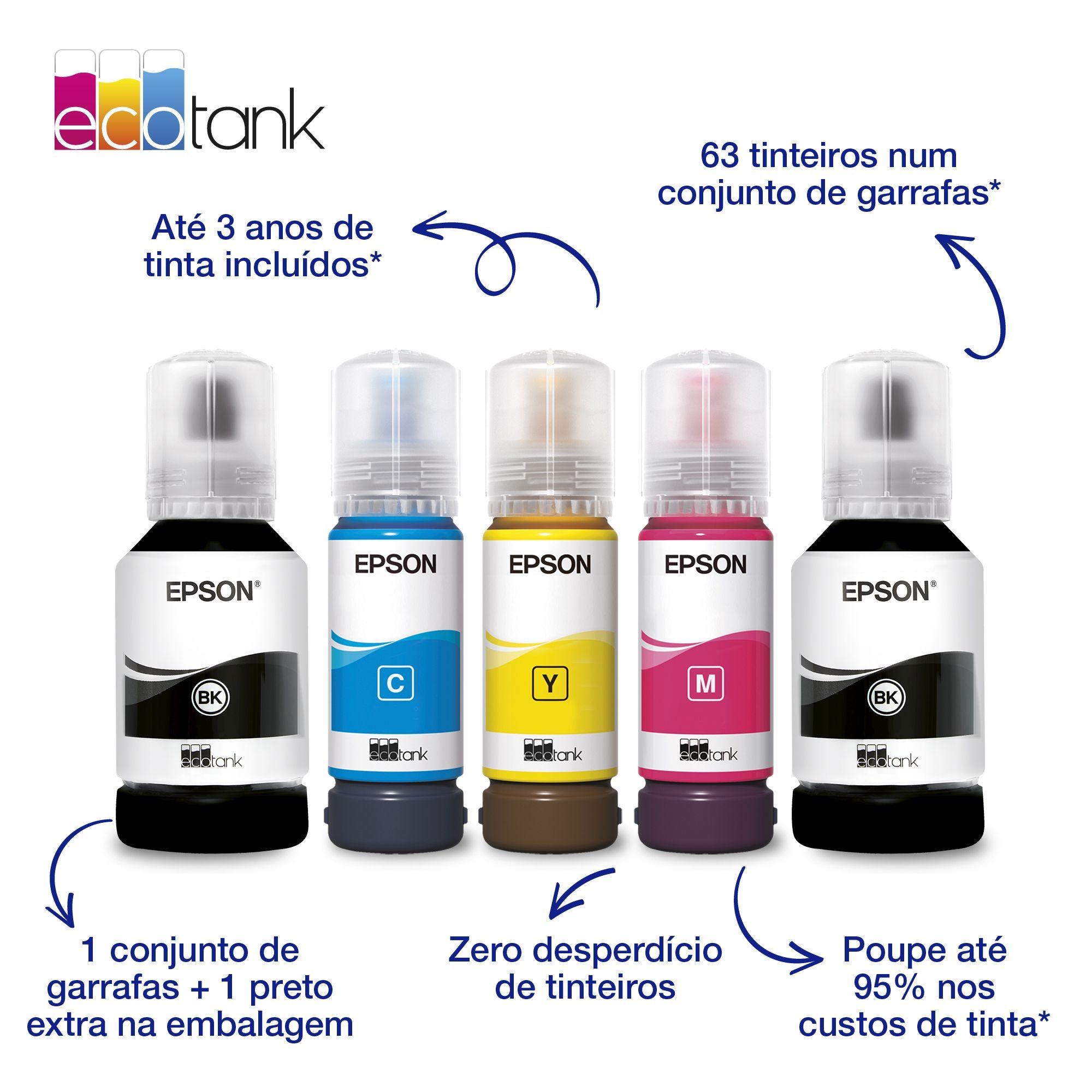 Impressora Multifunções Jato de Tinta EPSON EcoTank ET-3956 (A4 - Impressão a cores - 250 folhas - Branco) — miniatura 3