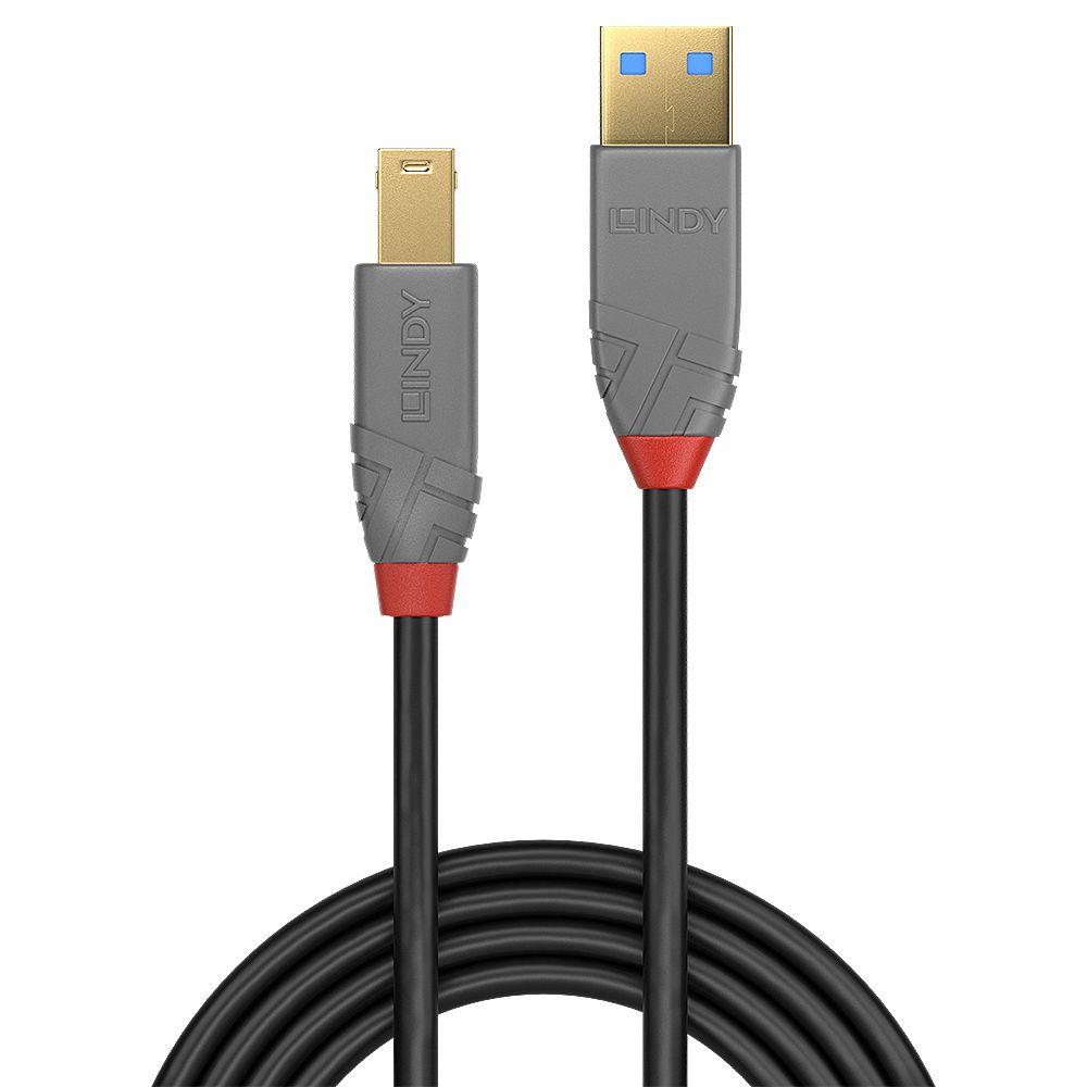 Cabo USB LINDY 36741 (1 m - USB-A macho, direito - USB-B macho, direito - Preto) — miniatura 2