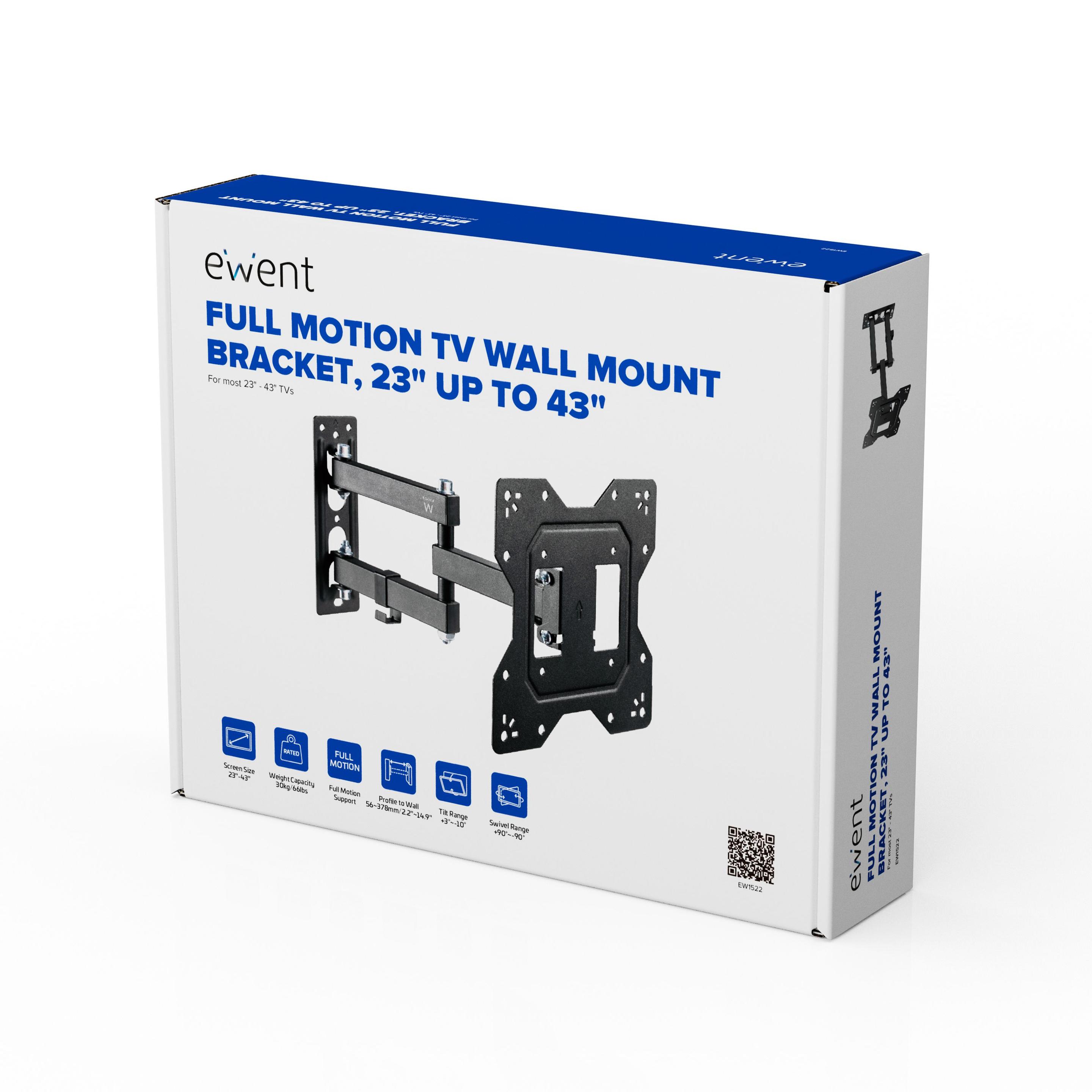 Suporte de Parede para TV EWENT EW1522 (200 x 200 mm - 100 x 100 mm - 109,2 cm - Preto), miniatura 2