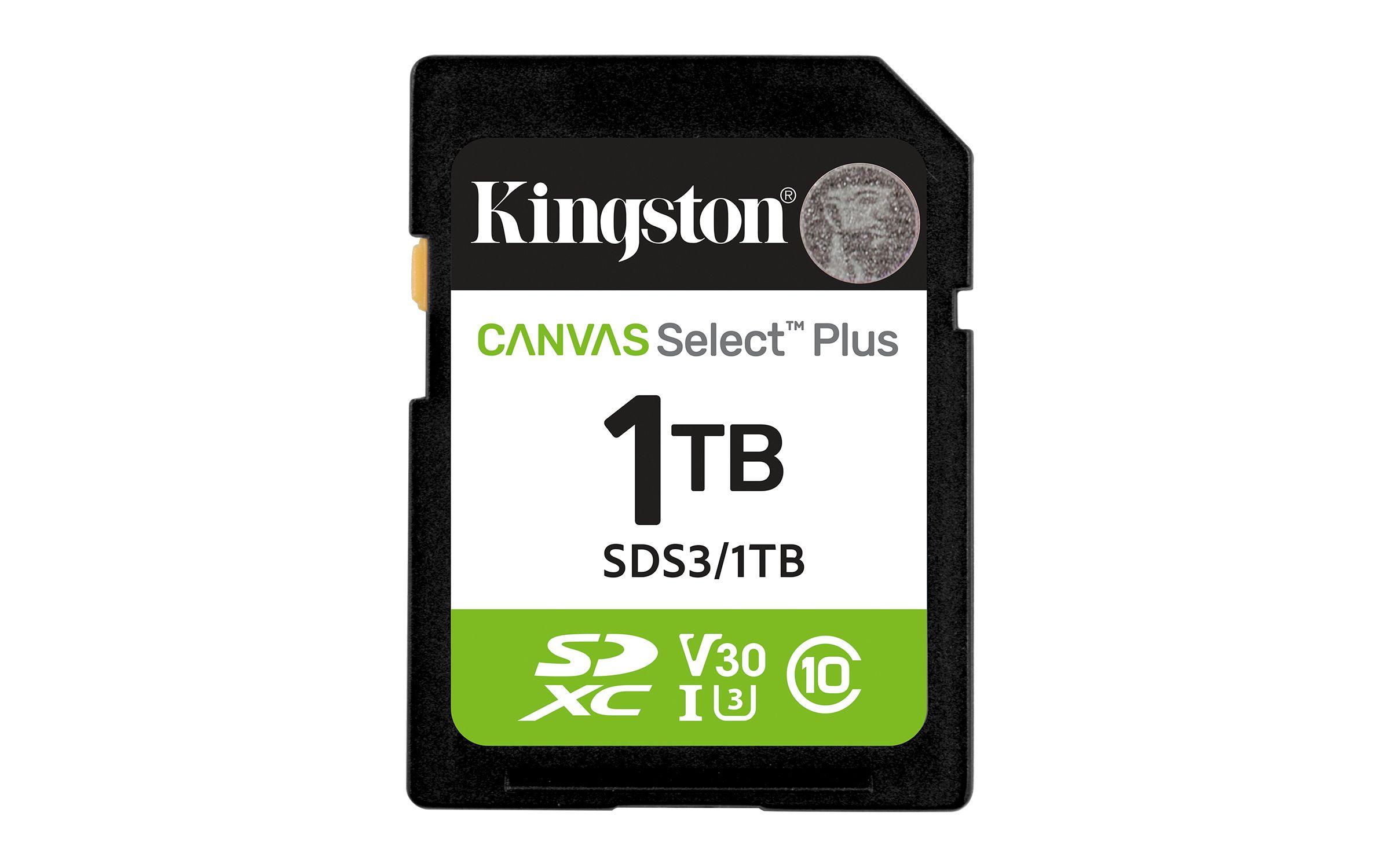 Cartão de Memória KINGSTON Canvas Select Plus Gen3 SDS3/1TB (1TB - Classe 10 - 150 MB/s - Verde, Preto e Branco)