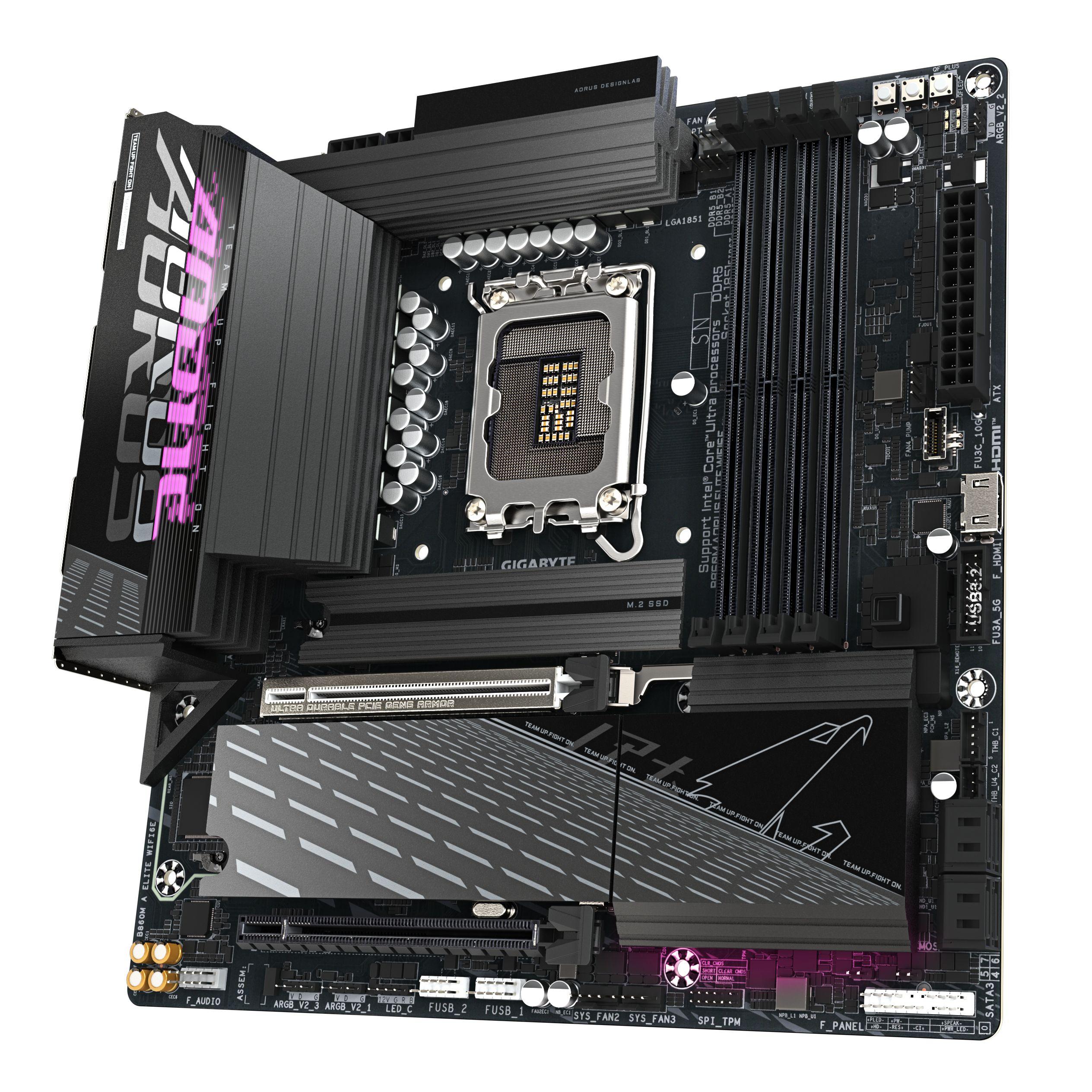 Motherboard GIGABYTE B860M AORUS ELITE WIFI6E (LGA 1851 (Socket V1) - micro ATX - Duplo canal - Preto), miniatura 4