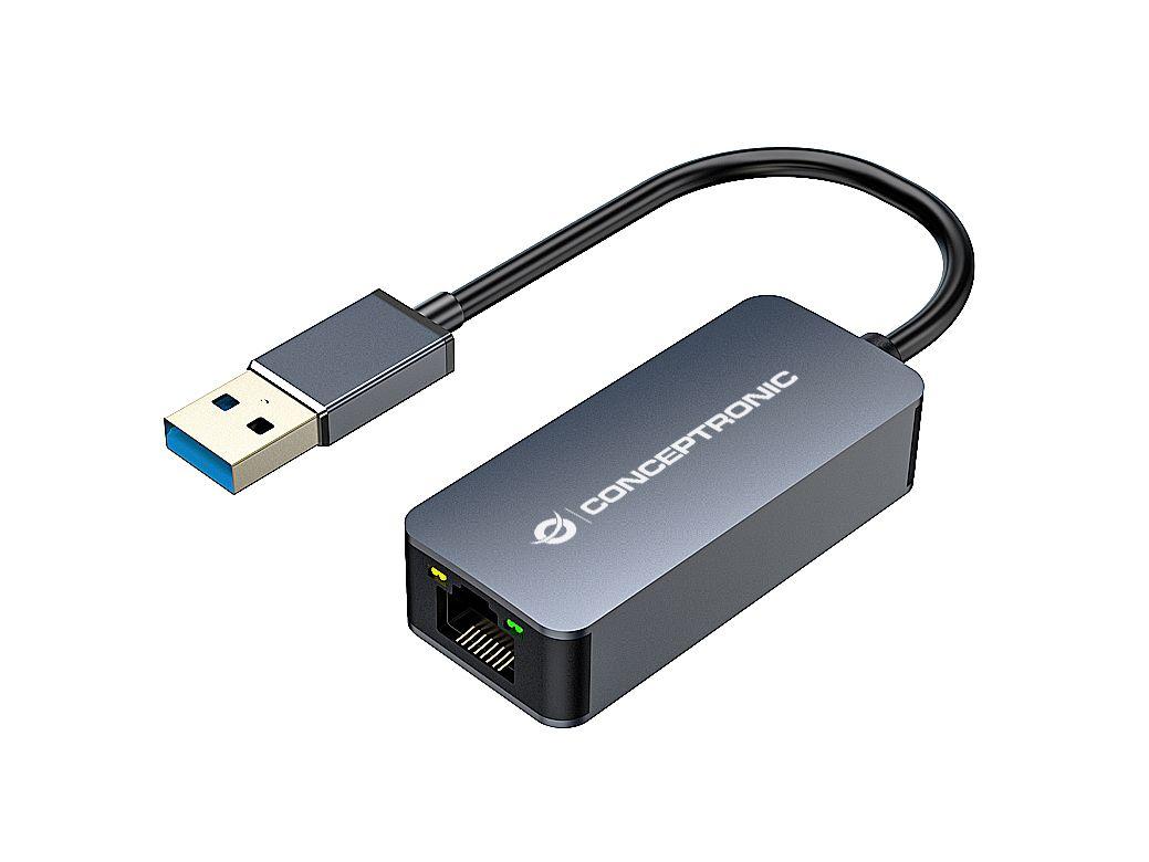 Adaptador de Rede USB CONCEPTRONIC ABBY12G (Ethernet - USB - 2500 Mbit/s - Cinzento)