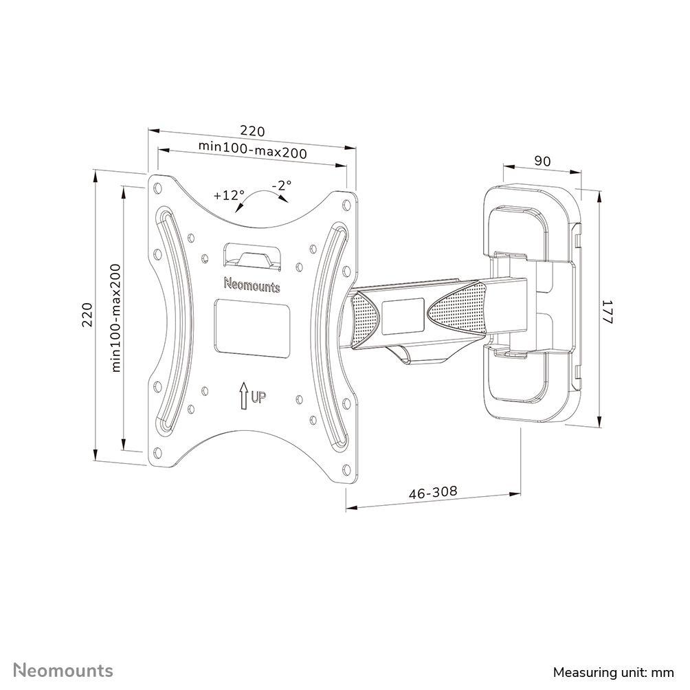 Suporte de Parede para TV NEOMOUNTS WL40-540BL12 (200 x 200 mm - 100 x 100 mm - 139,7 cm - Preto), miniatura 16