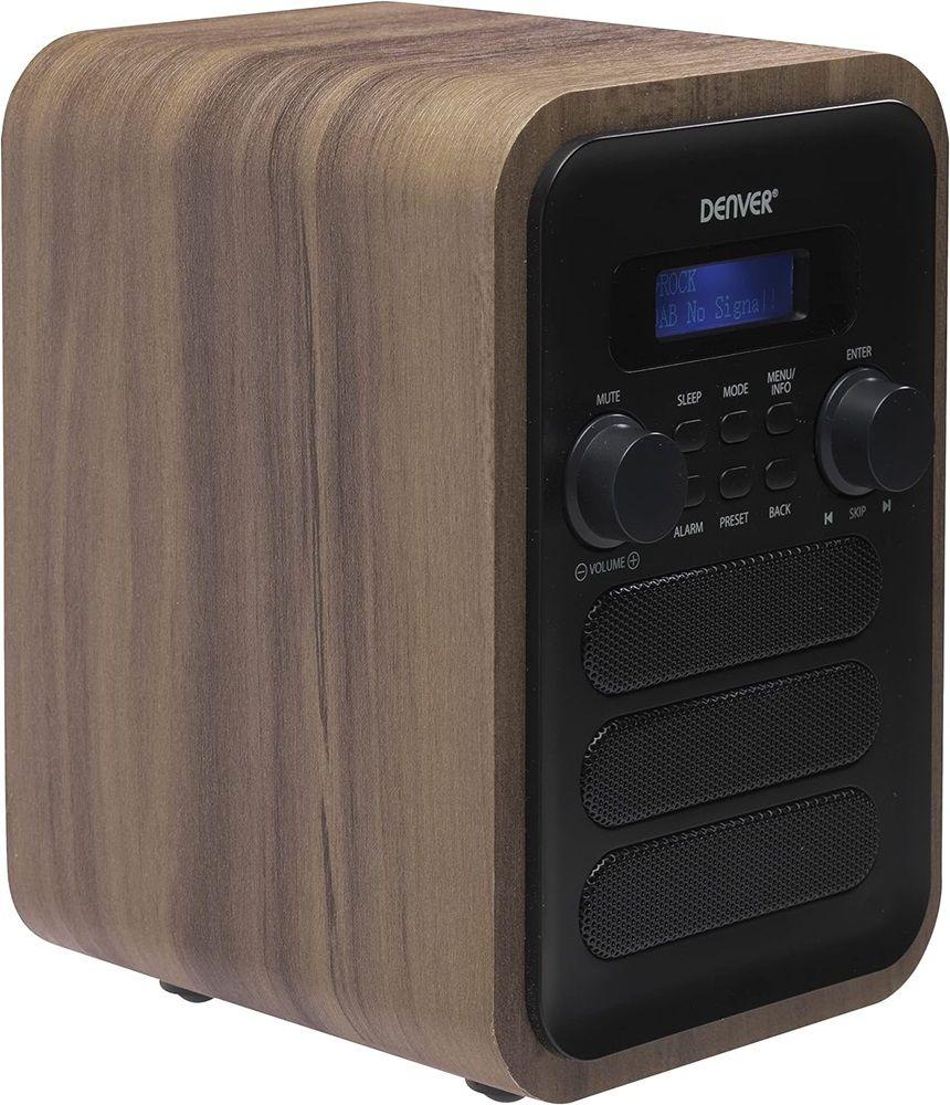 Rádio Despertador DENVER DAB-48 (2,5 W - Cinzento e Madeira), miniatura 4