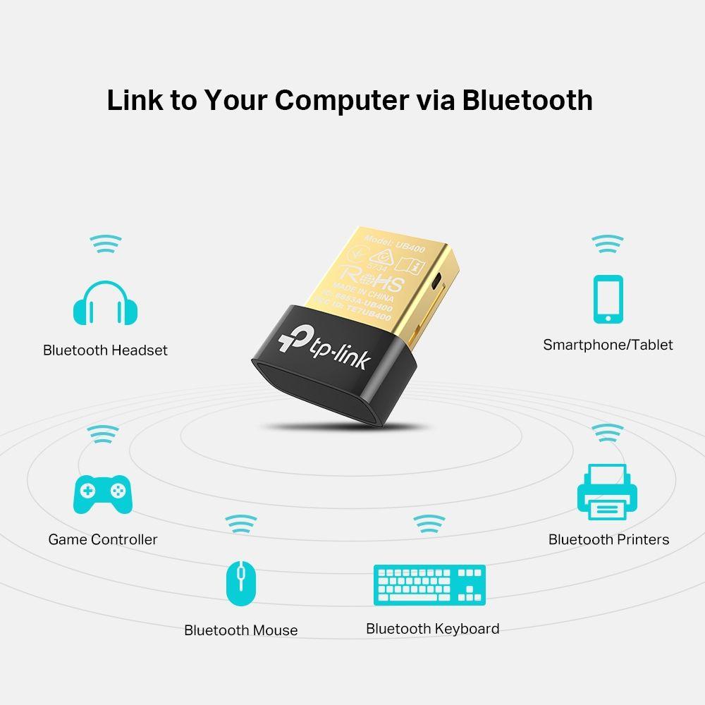 Adaptador Bluetooth USB TP-LINK UB400 V1 (USB Type-A - Preto e Dourado) — miniatura 3