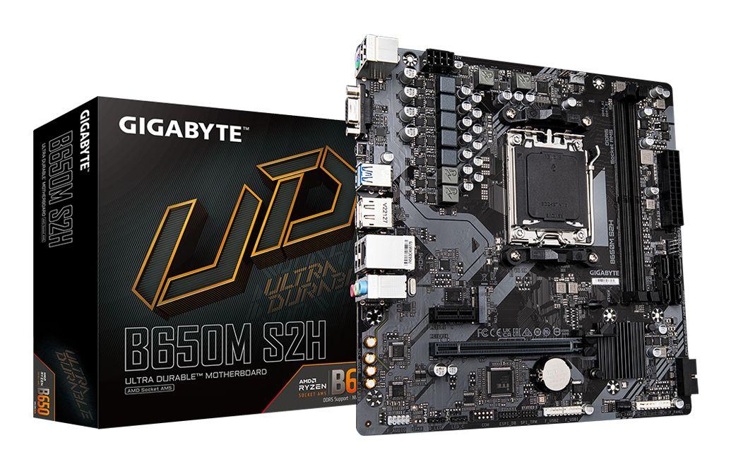 Motherboard GIGABYTE B650M S2H (AM5 - micro ATX - Duplo canal - Castanho)