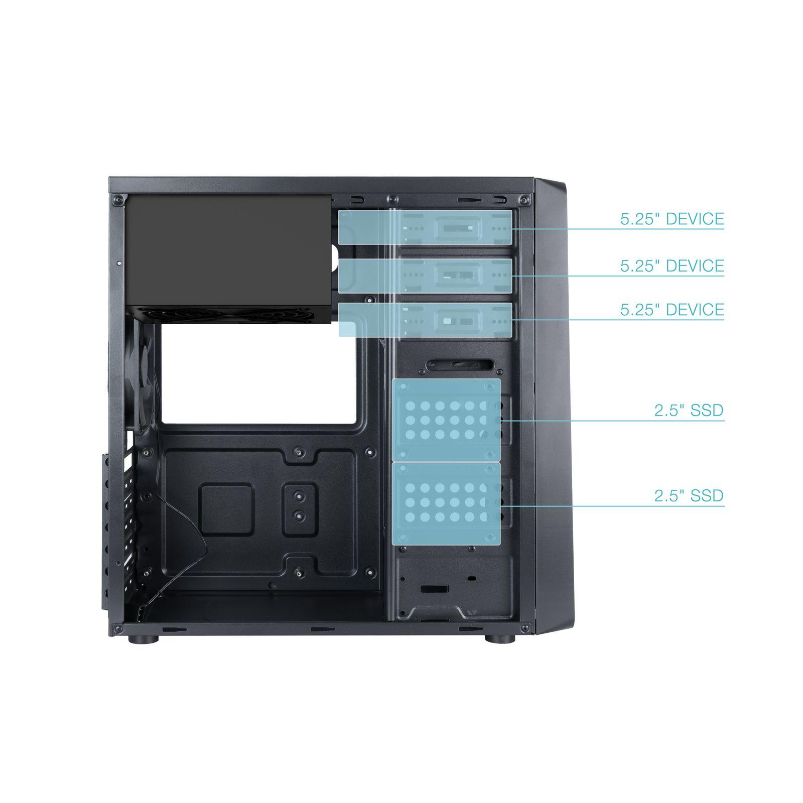 Caixa ATX TOOQ TQC-5701-SP (ATX, Micro ATX, Mini-ITX - Midi Tower - SPCC - Preto), miniatura 3