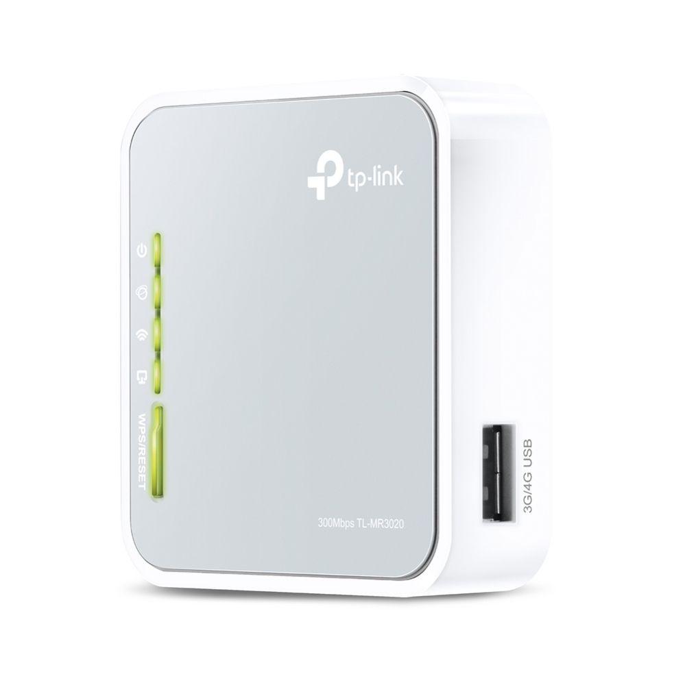 Router Portátil TP-LINK TL-MR3020 (Wi-Fi 4 - 150 Mbit/s - Banda única - Cinzento e Branco)