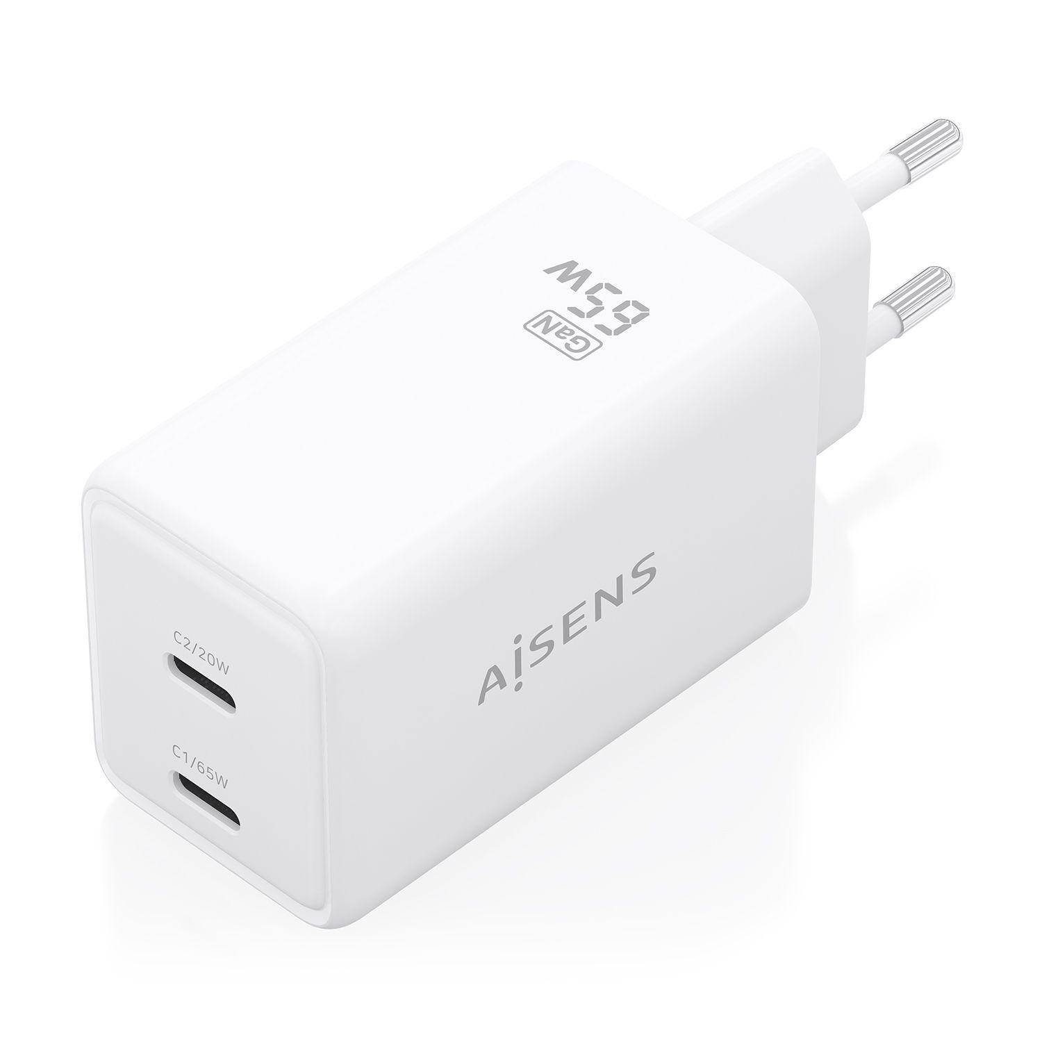 Carregador de Parede AISENS ASCH-65W2P078-W (65 W - Branco) — miniatura 2