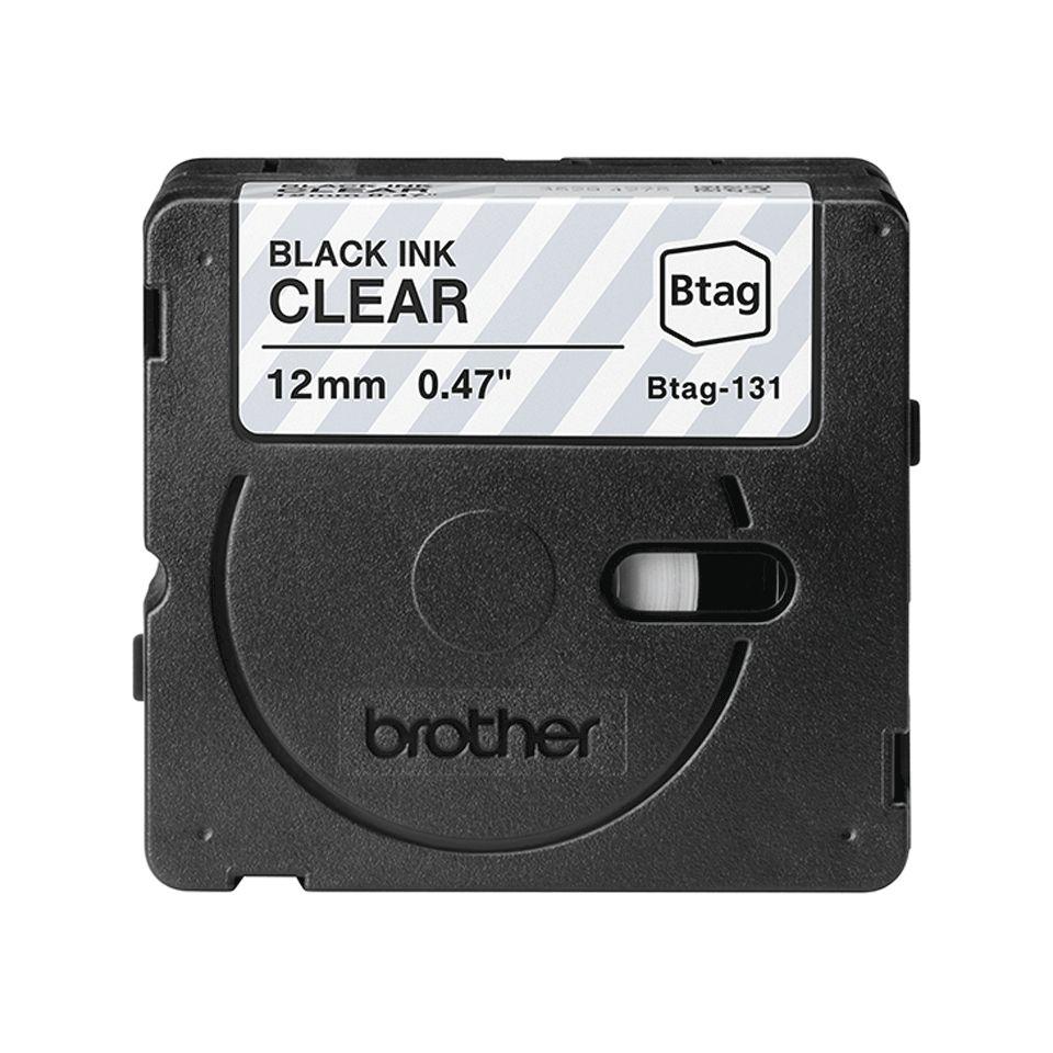 Fita para Rotuladora BROTHER BTAG-131 (Preto sobre Transparente), miniatura 3
