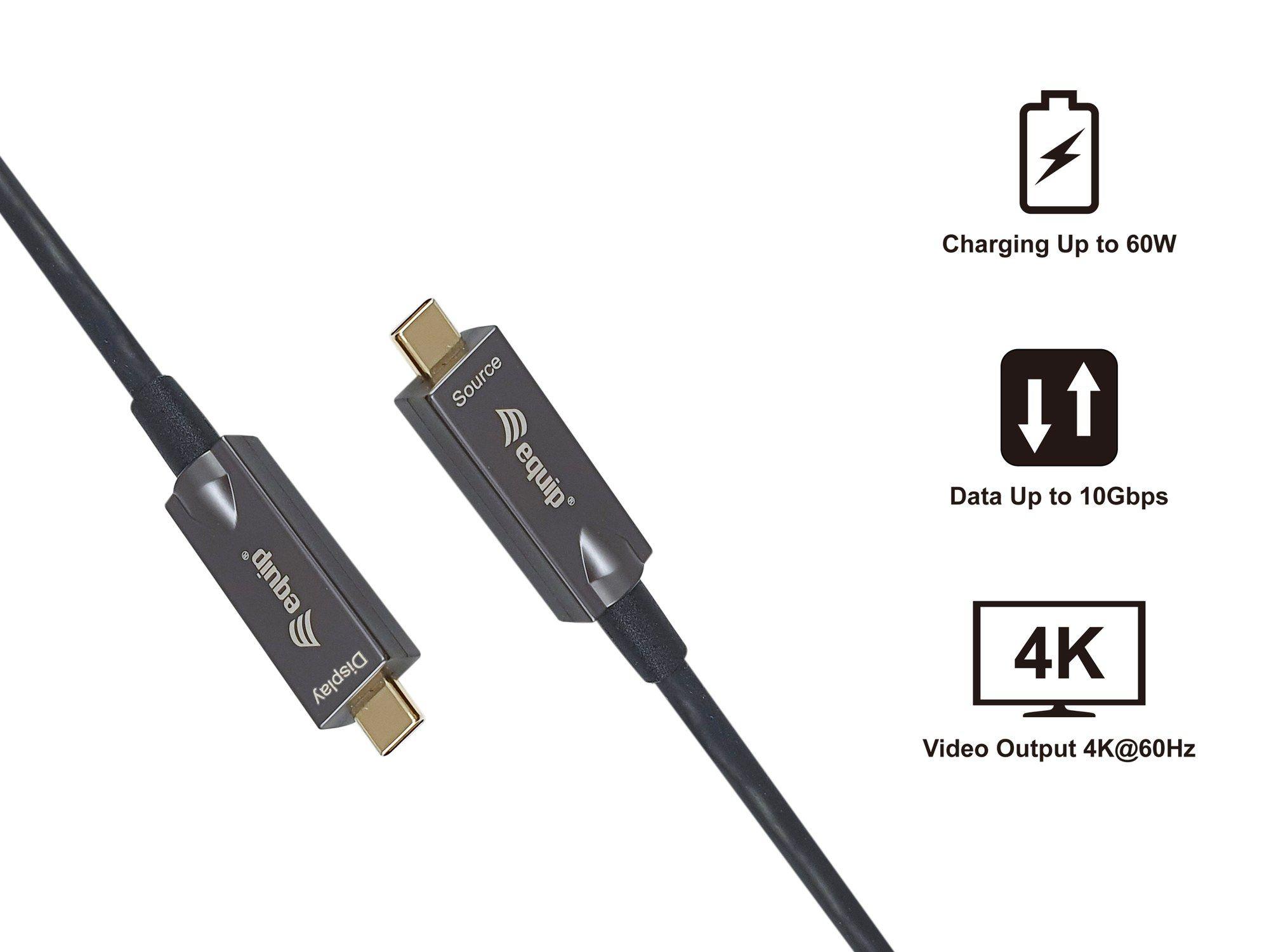 Cabo USB-C Óptico Ativo EQUIP 119462 (10 m - USB C - Preto) — miniatura 3