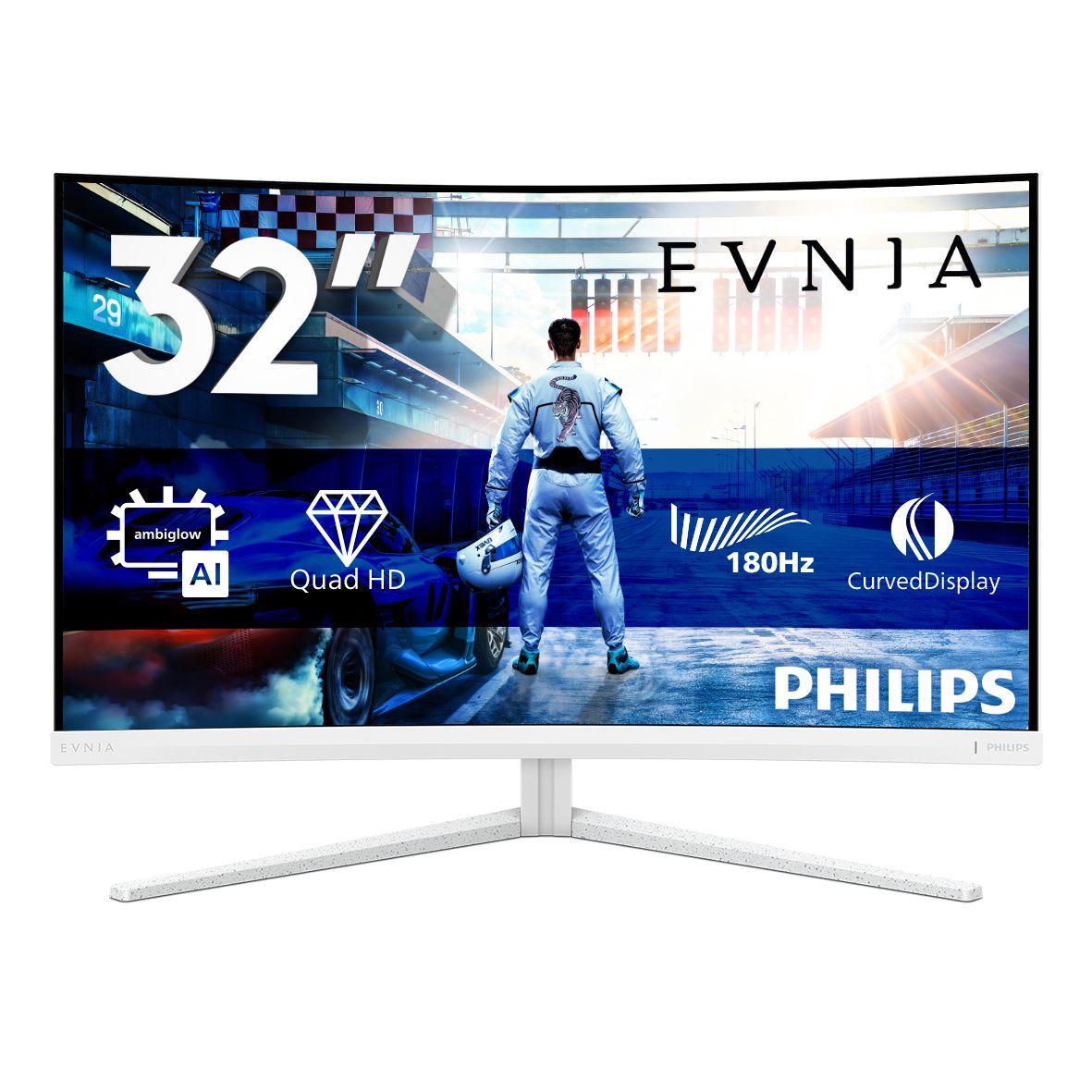 Monitor PHILIPS Evnia 32M2C5501/00 (31,5" - Fast VA - 180 Hz - Branco)