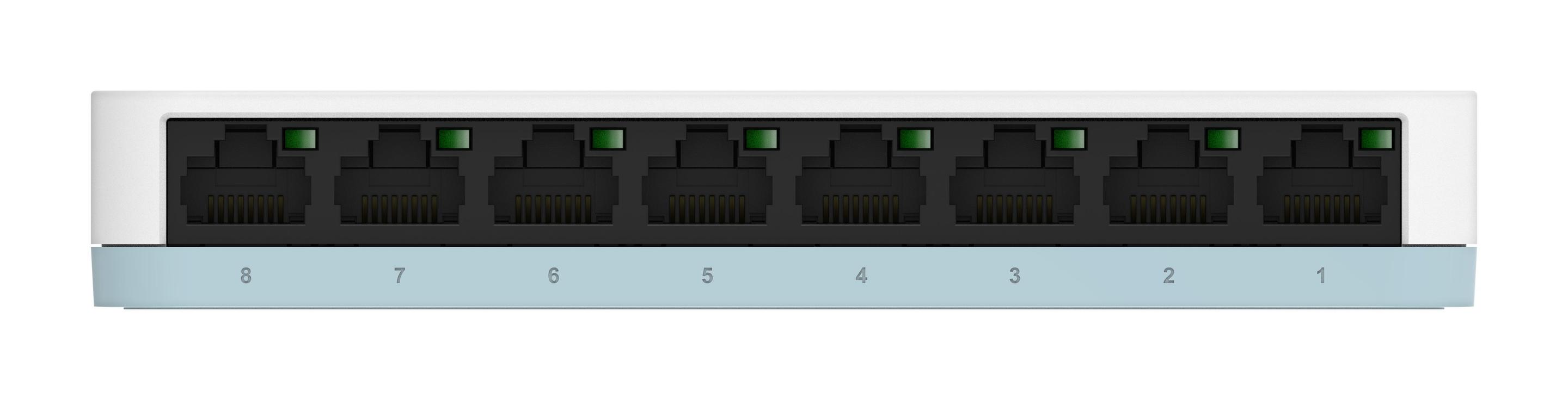 Switch de Rede D-LINK DGS-1008D/E (Gigabit Ethernet - 10, 100, 1000 Mbit/s - 0,128 MB - Branco) — miniatura 4