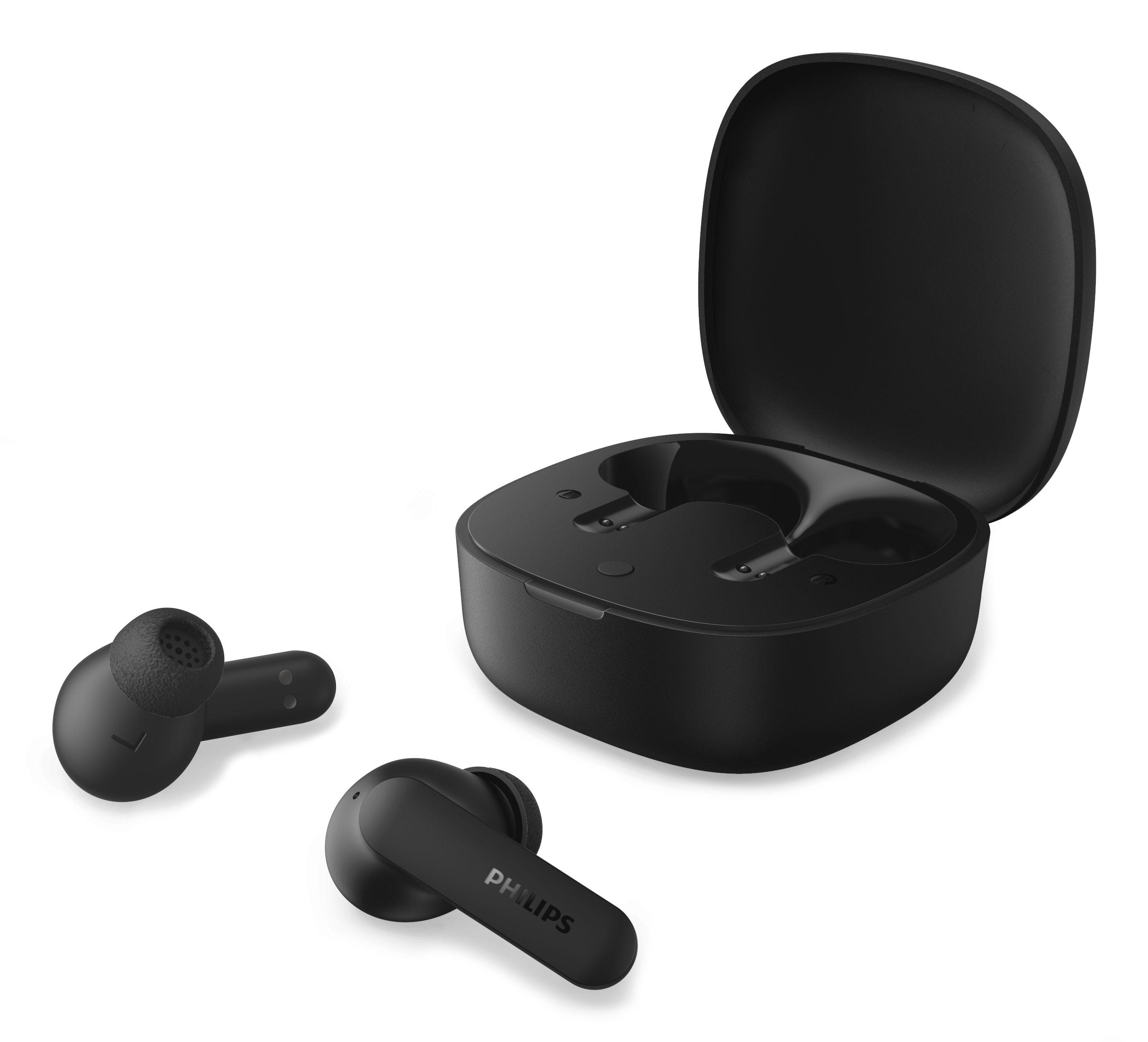 Auscultadores PHILIPS TAT2100BK/00 (Binaural - True Wireless Stereo - Intra-aural - Preto)