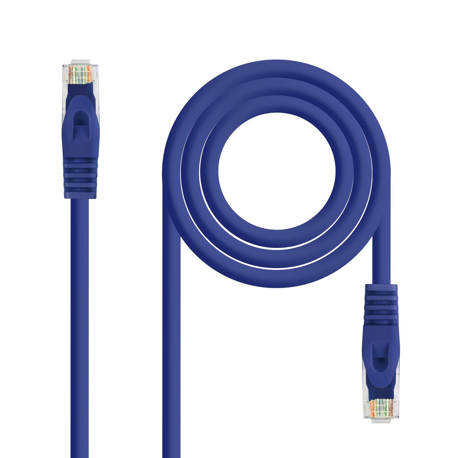 Cabo de Rede NANOCABLE 10.20.1801-BL (1 m - Cat6A - RJ-45 Macho - Azul)