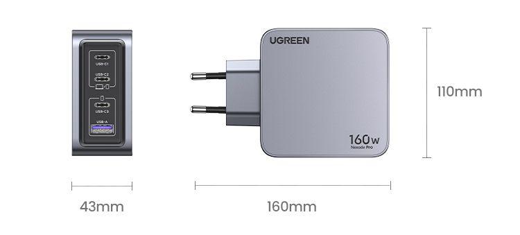 Carregador UGREEN Nexode Pro X763 (160 W - GaN - Cinzento), miniatura 13