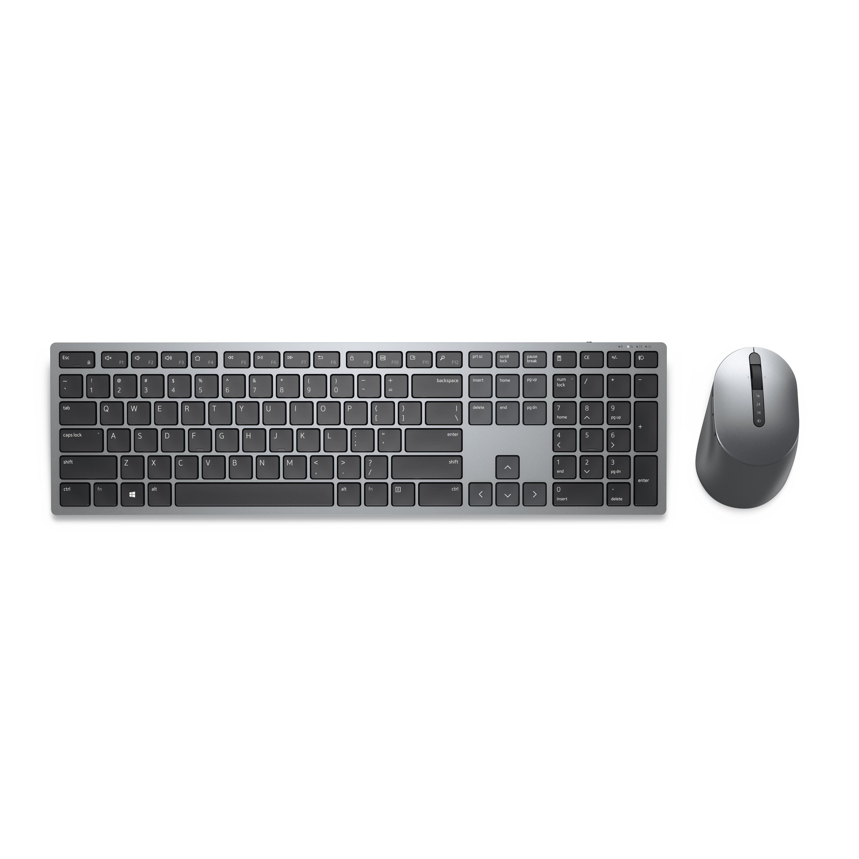 Conjunto de Teclado e Rato DELL KM7321W (Alemão - Tamanho completo - RF sem fios e Bluetooth - Cinzento e Titânio)