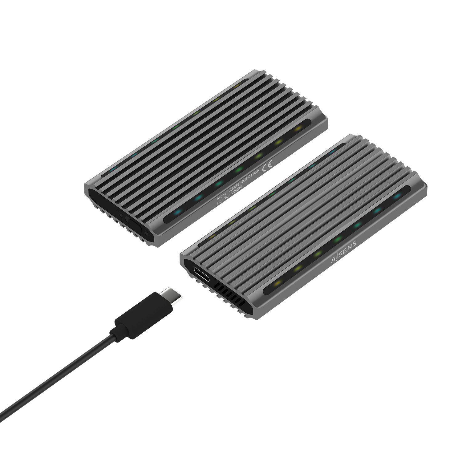 Caixa Externa M.2 AISENS ASM2-RGB011GR (2 TB - M.2 - SATA - Cinzento) — miniatura 3