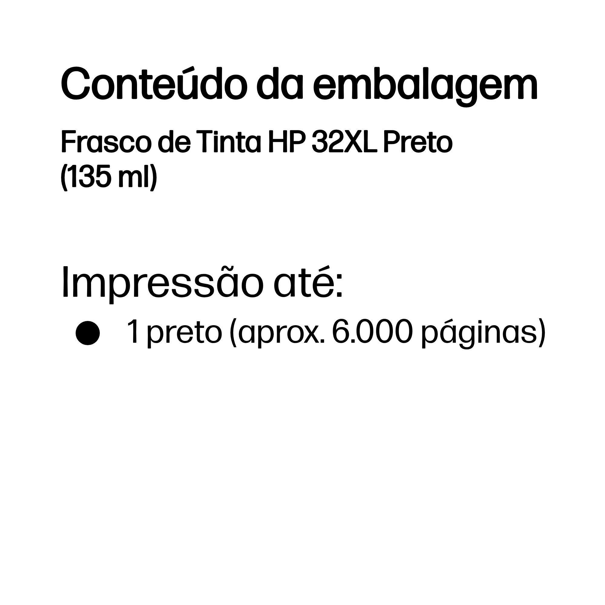 Frasco de Tinta HP 32XL (6000 páginas - Preto), miniatura 3