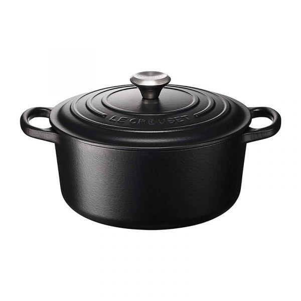 Tacho Cocotte Redondo LE CREUSET Signature 21177220000430 (Ferro fundido - Preto Mate)
