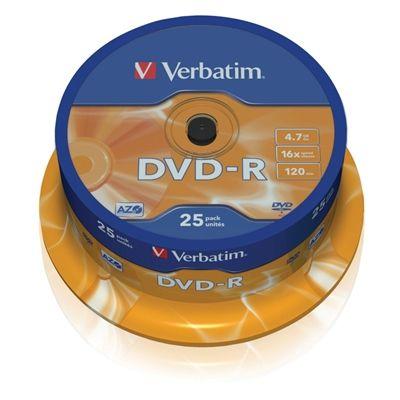 Disco DVD-R VERBATIM 43522 (Prateado Mate)