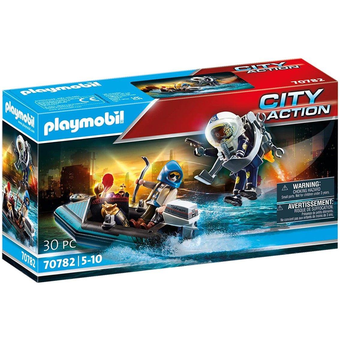 Conjunto de Brinquedo PLAYMOBIL 70782 Polícia: Mochila Propulsora (City Action - 5 anos - Multicor)