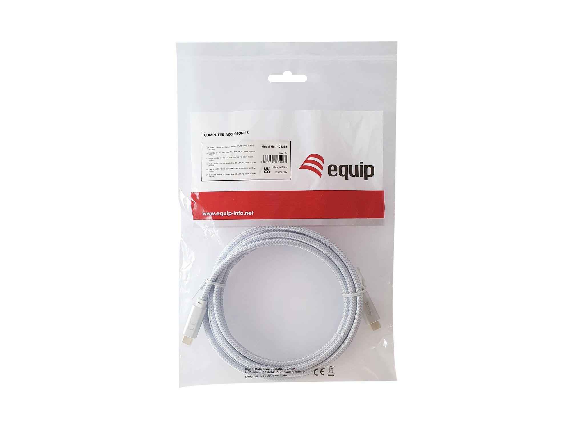 Cabo USB-C EQUIP 128360 (3 m - USB C - Branco) — miniatura 4