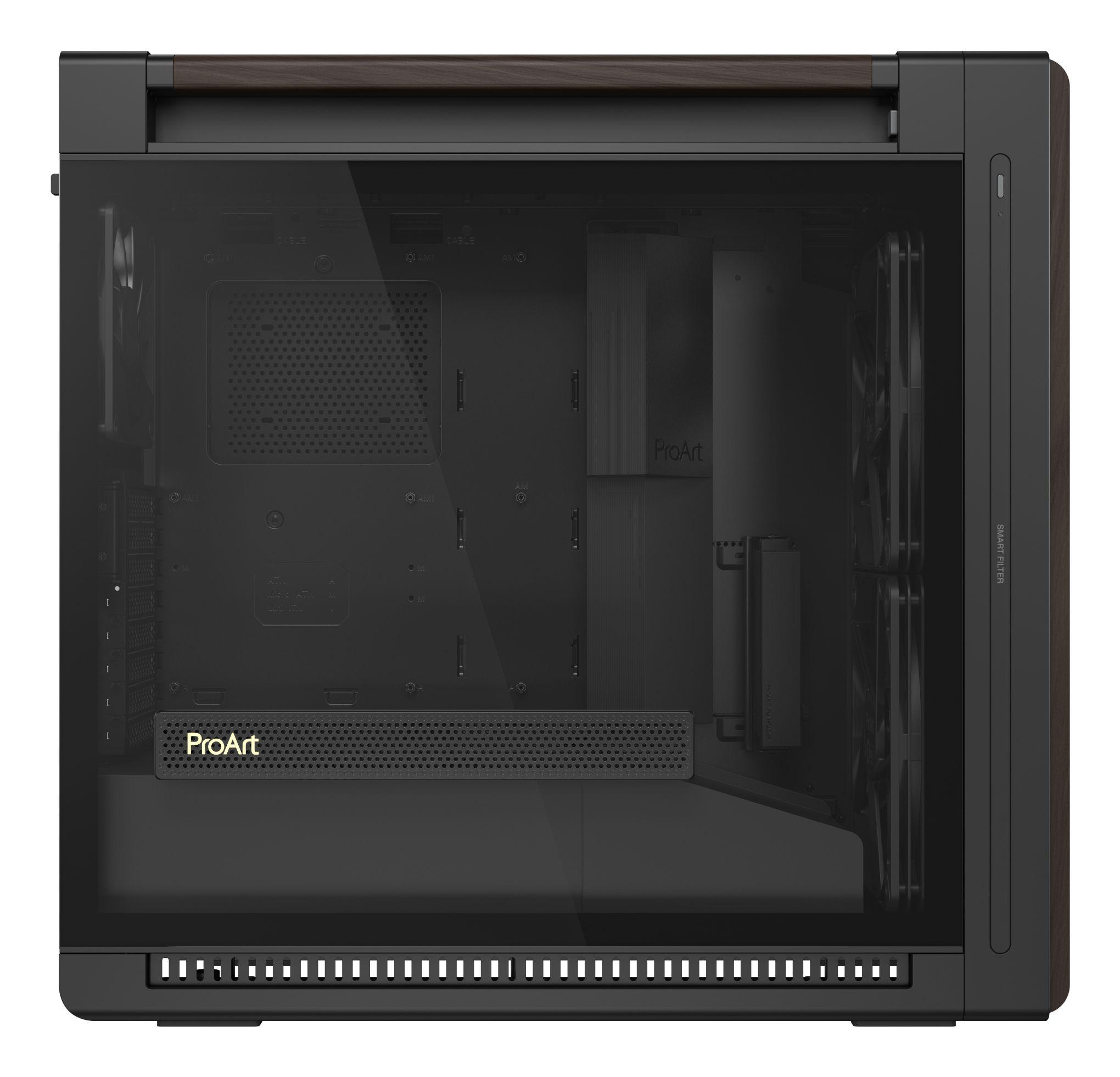 Caixa de Computador ASUS ProArt PA602 Walnut Wood TG Modern (Midi Tower - Metal, Madeira - 18,5 cm - Preto/Madeira) — miniatura 7