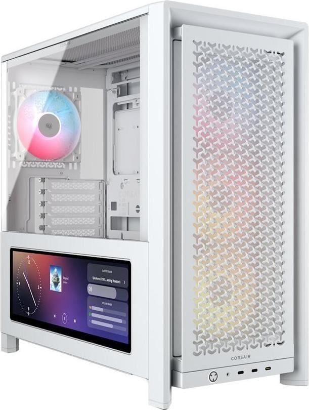 Caixa PC CORSAIR FRAME 4000D LCD RS ARGB (Mid-Tower - Plástico, aço, vidro temperado - Ventoinhas da caixa - Branco)
