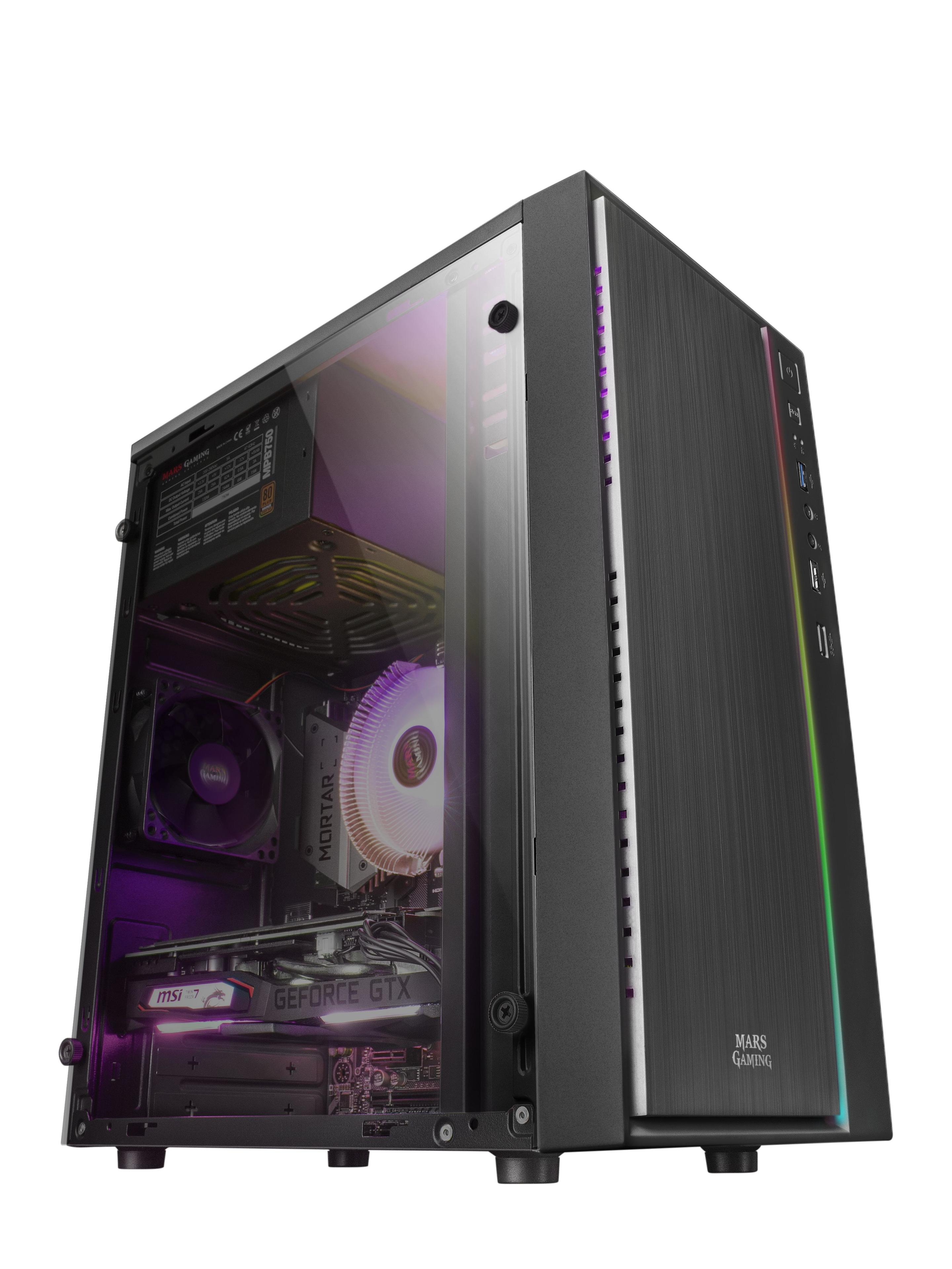 Caixa PC MARS GAMING MCM (micro ATX, Mini-ITX - Mini Tower - Micro-ATX, Mini-ITX - Preto) — miniatura 3
