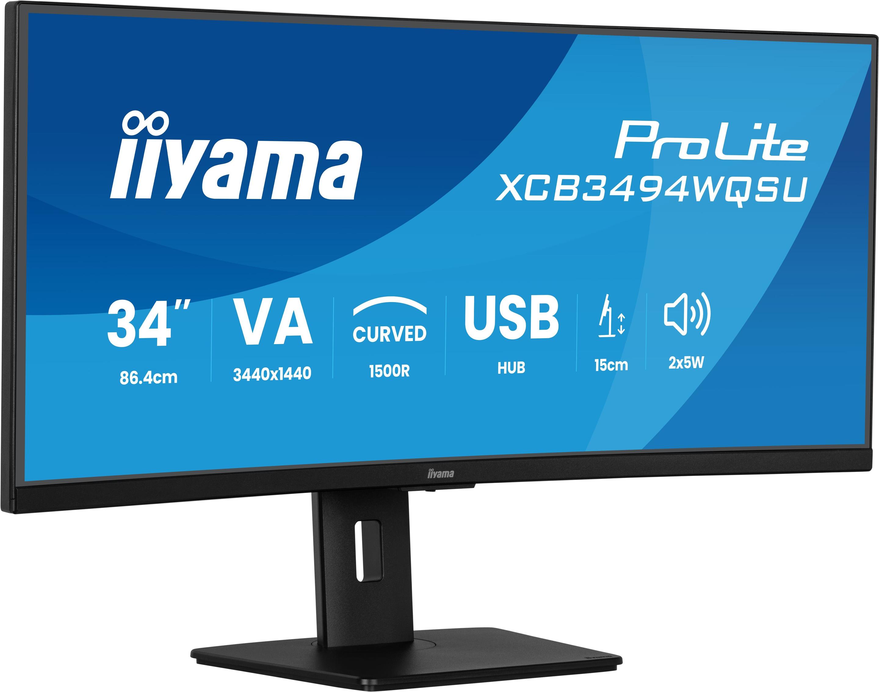 Monitor IIYAMA ProLite XCB3494WQSU-B1 (34" - VA - 120 Hz - Preto)