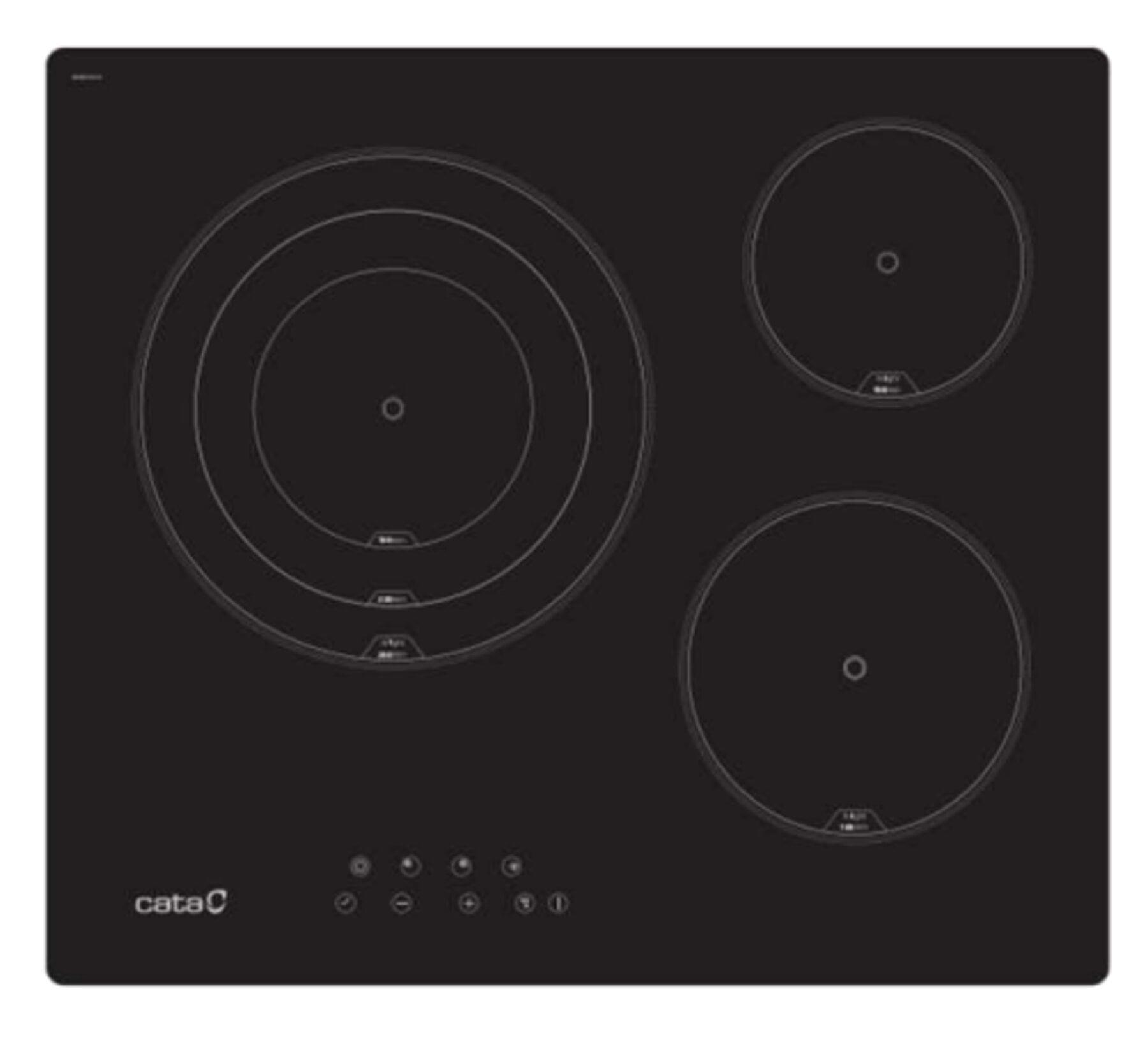 Placa Vitrocerâmica de Encastre CATA TT6003 (3 zonas - 5700 W - Vitrocerâmica radiante - Preto)