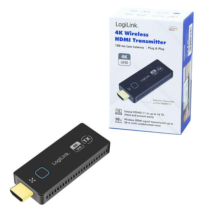 Transmissor AV HDMI sem fios LOGILINK HDW0111AT (3840 x 2160 pixels - 22,02 mW - Com fios e sem fios - Preto) — miniatura 3