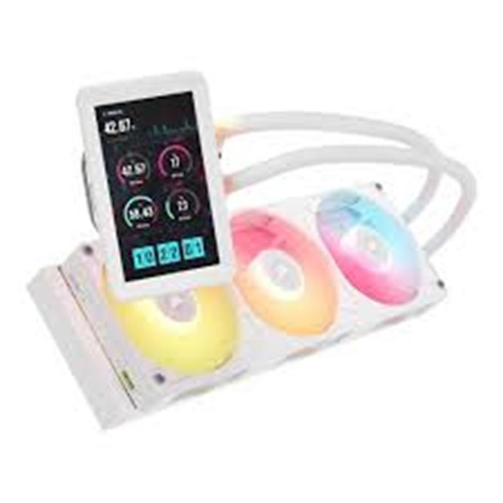 Kit de Arrefecimento Líquido para CPU CORSAIR iCUE LINK TITAN II 360 RX LCD (360 mm - Ecrã LCD IPS de 5" - RGB - Branco)
