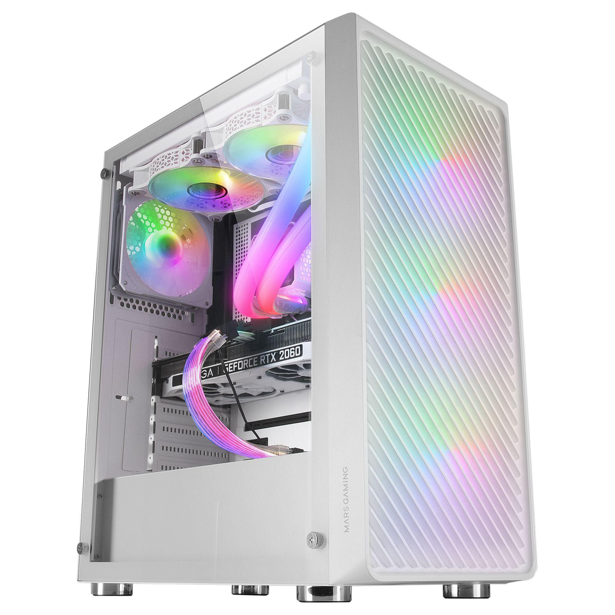Caixa ATX MARS GAMING MC-F ARGB (ATX, Micro ATX, Mini-ITX - Midi Tower - 17,7 cm - Branco) — miniatura 3