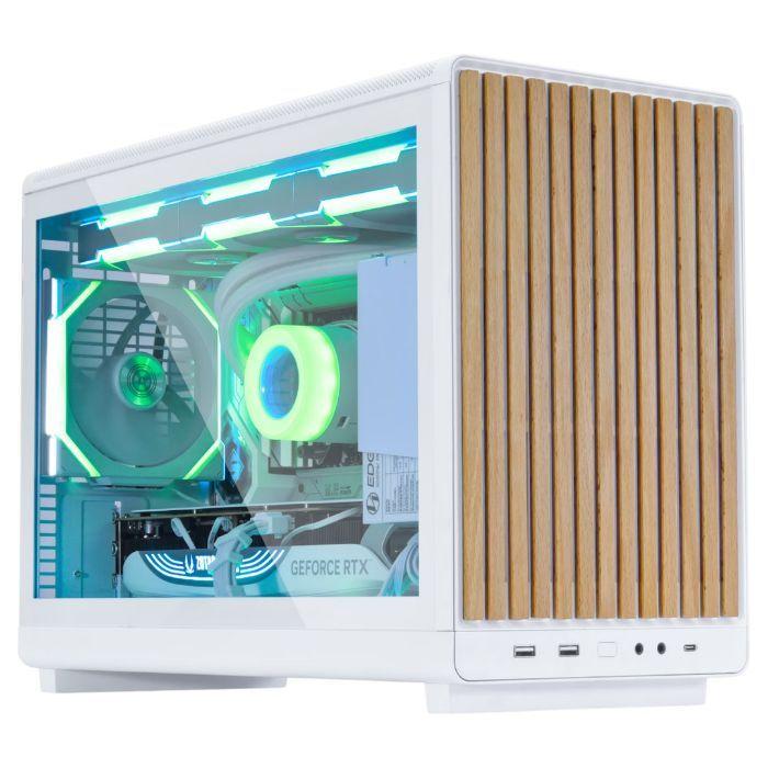 Caixa Micro-ATX LIAN LI A3W-WDG (Micro ATX, Mini-ITX - Micro Tower - Branco/Madeira) — miniatura 2