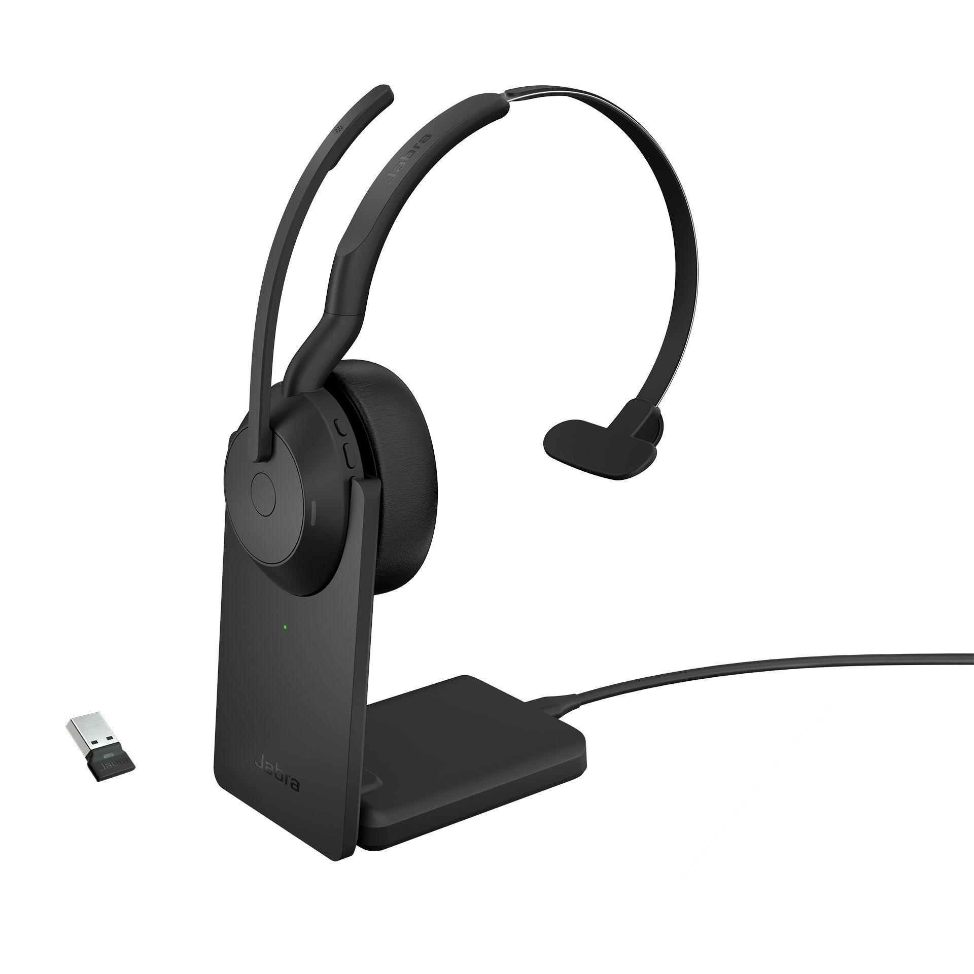 Headset Call Center JABRA Evolve2 55 UC Mono (Binaural - Sem fios - 2,8 cm - Preto)