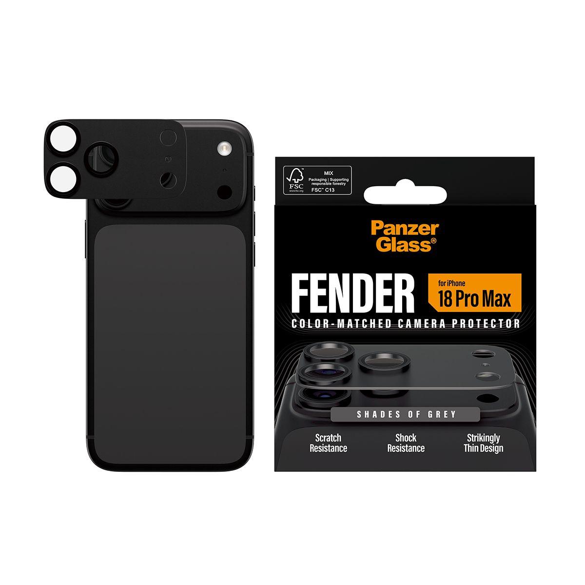 Protetor de Lentes de Câmara PANZERGLASS Fender Shades of Grey (Apple iPhone 18 Pro Max - Silicone - Transparente) — miniatura 2