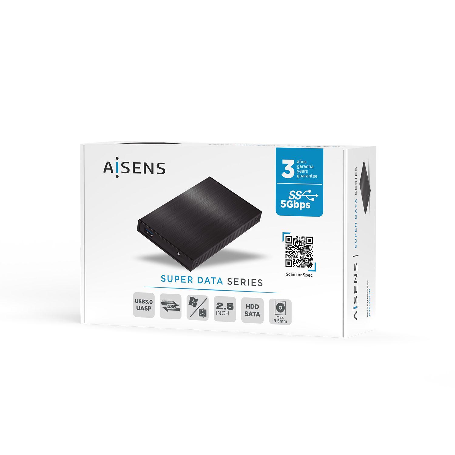 Caixa Externa AISENS ASE-2523B (2 TB - 2,5" - Preto) — miniatura 5