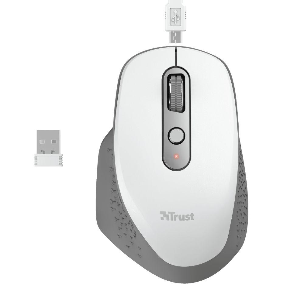 Rato TRUST Ozaa (Mão direita - 2400 DPI - Ótico - Branco), miniatura 4