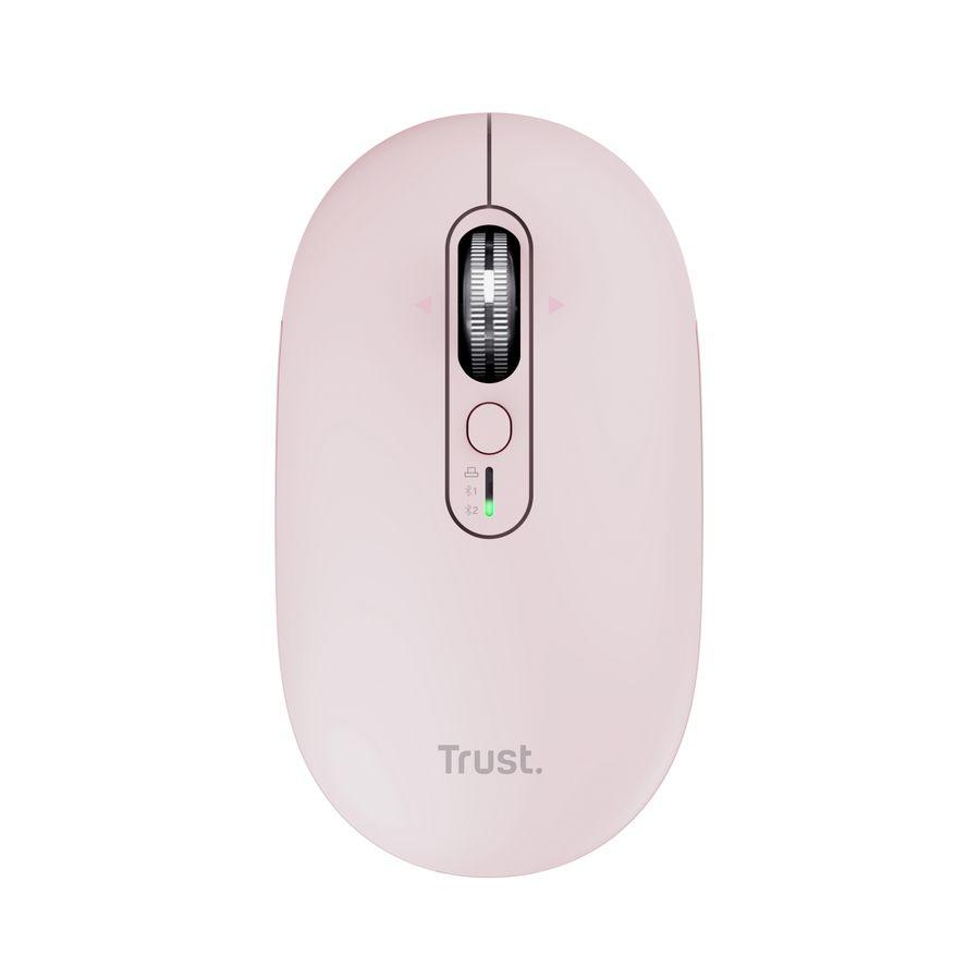 Rato TRUST Seron Slim Multi (Ambidestro - 3200 DPI - Ótico - Rosa)