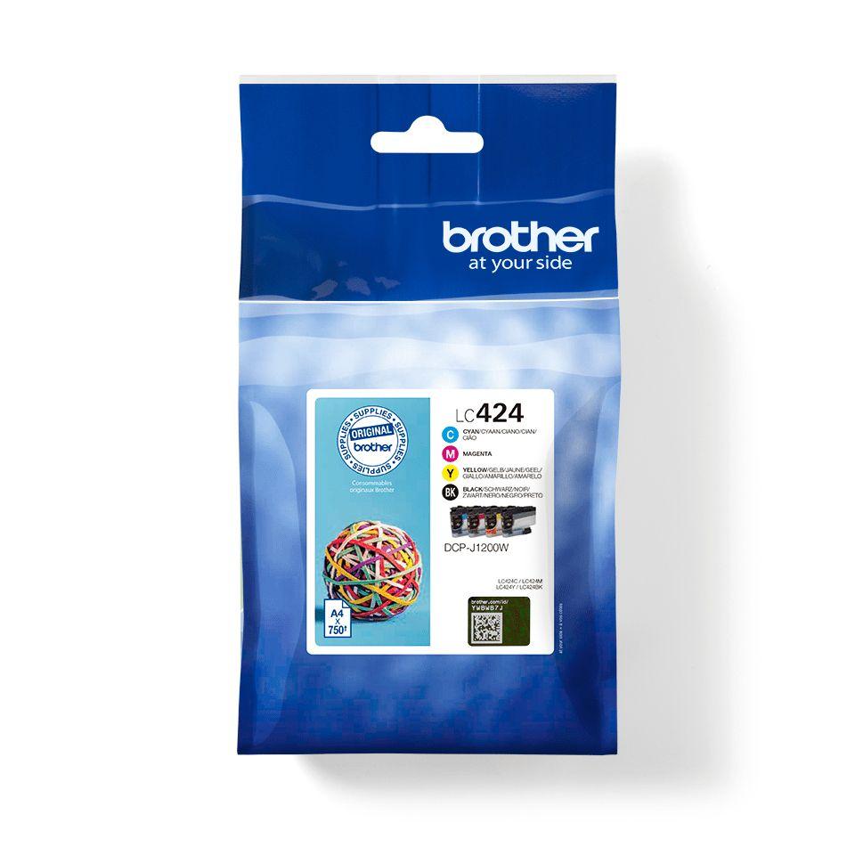 Tinteiro BROTHER LC424VAL (750 páginas - Preto, Ciano, Magenta e Amarelo)