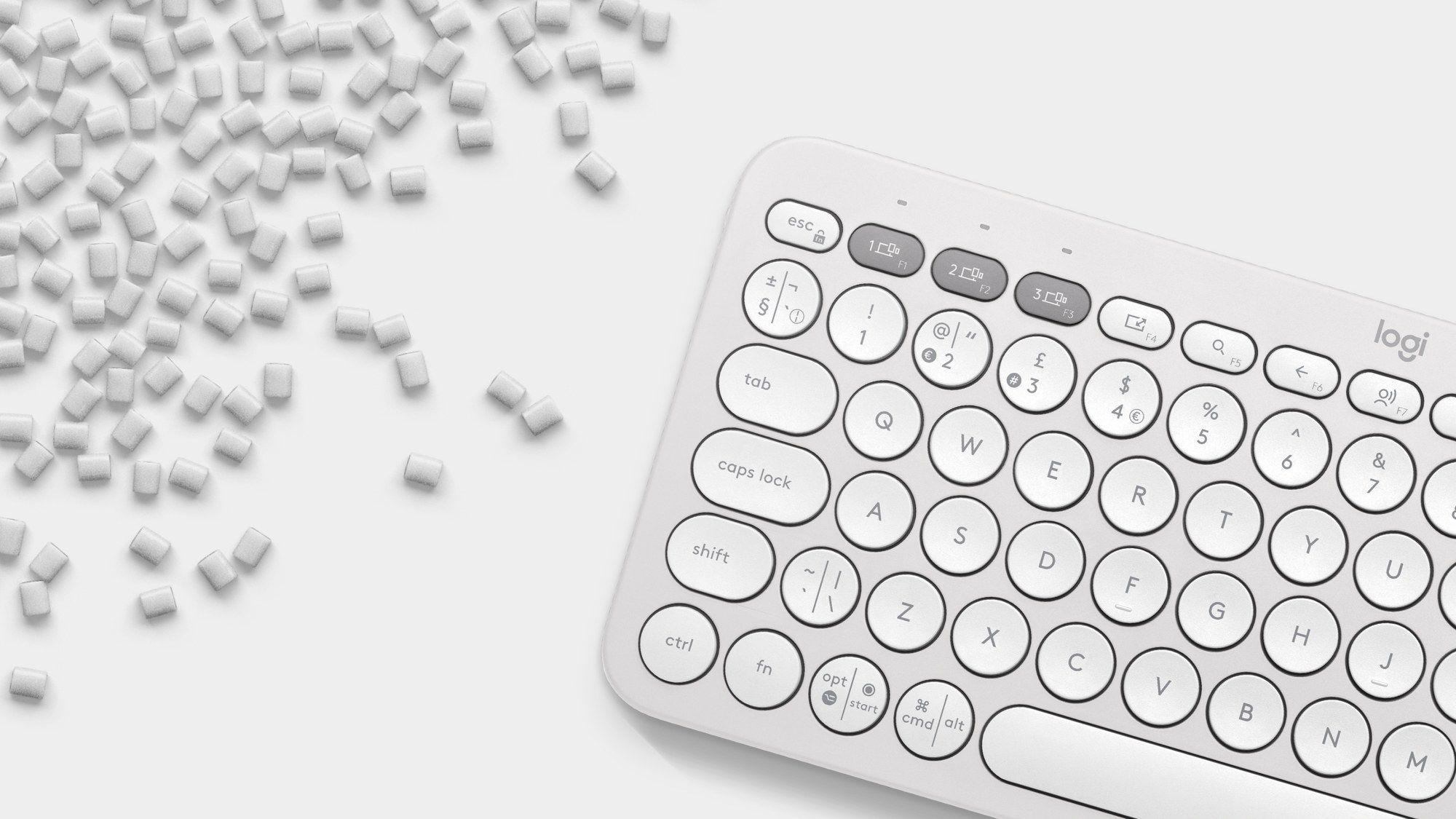 Teclado LOGITECH Pebble Keys 2 K380s (Francês - Teclas tesoura - Mini - Branco) — miniatura 7