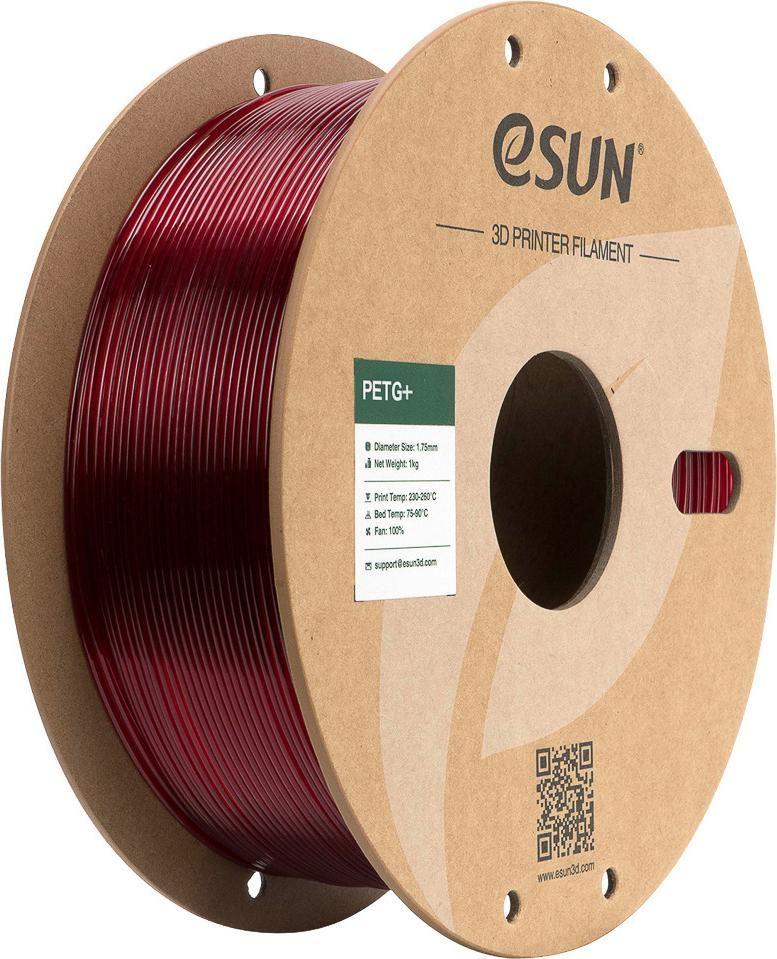Filamento 3D eSUN PETG+175T-R1P1 (Vermelho Translúcido)