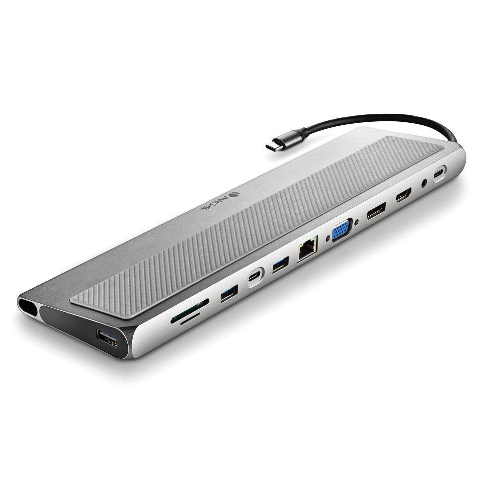 Adaptador Multiportas NGS WONDERDOCK12PRO (0,18 m - USB Type-C - Windows, Mac - Prateado) — miniatura 2