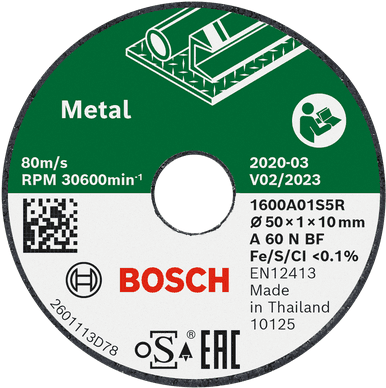 Disco de Corte BOSCH 1600A01S5Y (50 x 1,0 x 10 mm - Conjunto de 3)