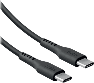 Cabo USB-C para USB-C SBS LACABLETCC2M100K (100 W - Preto)