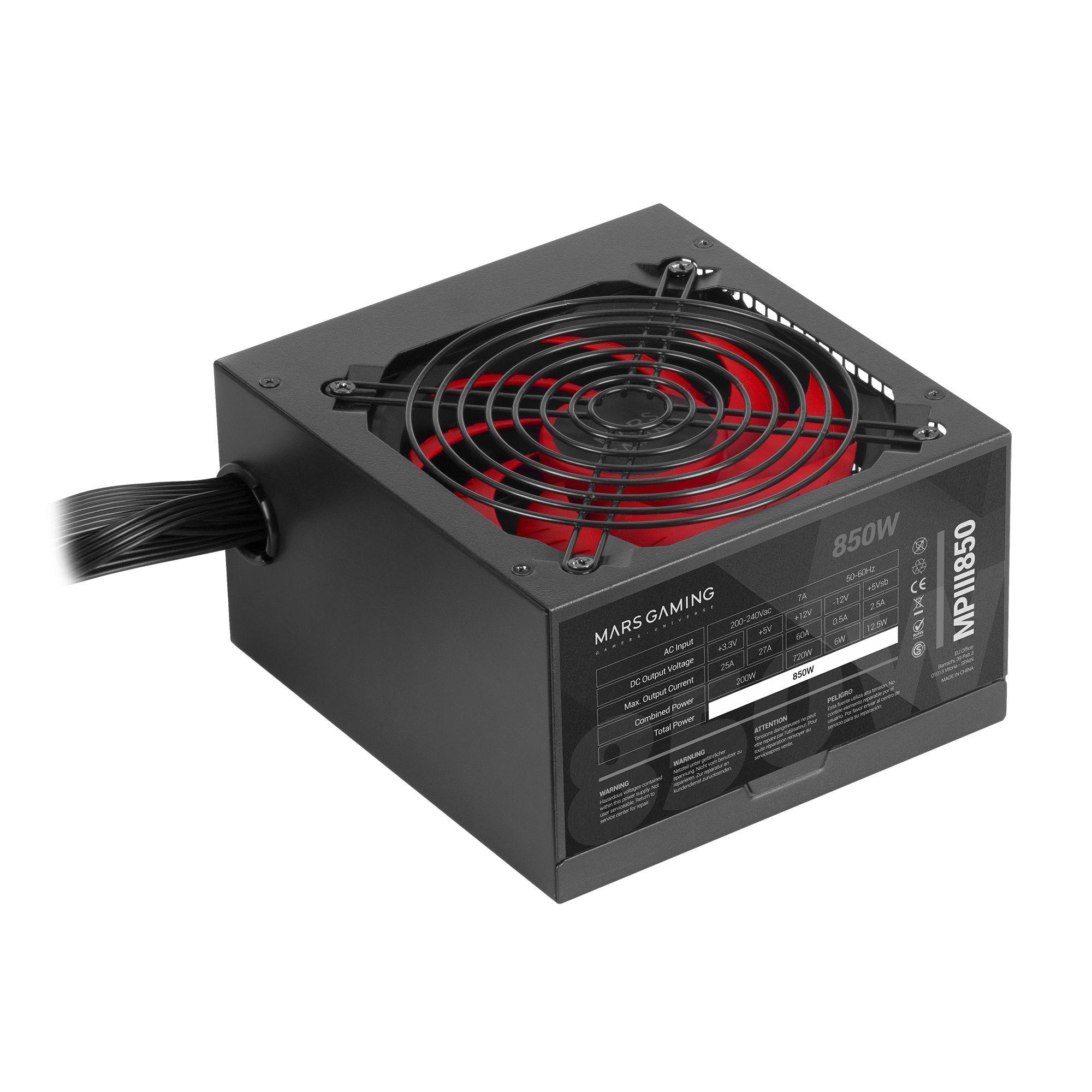 Fonte de Alimentação MARS GAMING MPIII850 (ATX - 850 W - 80 PLUS Bronze - Preto e Vermelho), miniatura 4