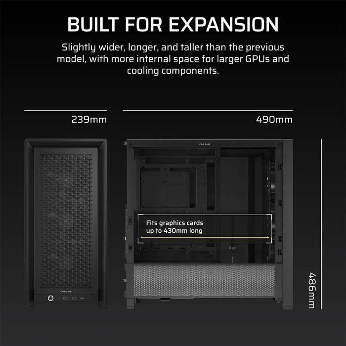 Caixa PC CORSAIR FRAME 4000D RS (E-ATX - Meia torre - Preto) — miniatura 4